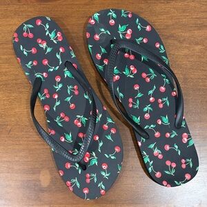Cherry Print Flip Flops
